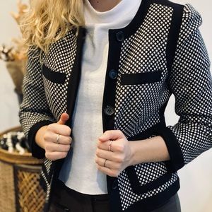 Club Monaco black and white houndstooth blazer jacket